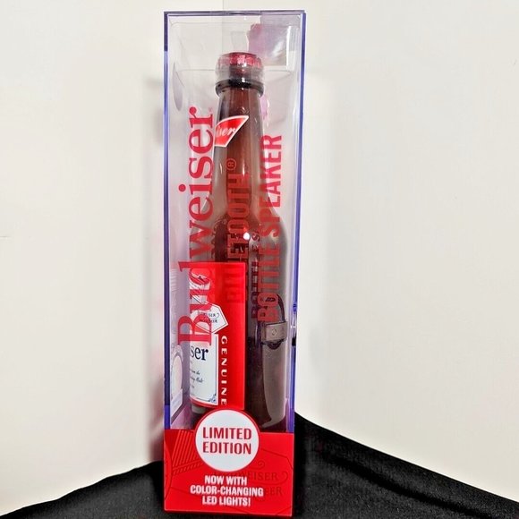 Budweiser BLUETOOTH WIRELESS BOTTLE SPEAKER w\ Color Changing LED Lights in Neck - Picture 2 of 5